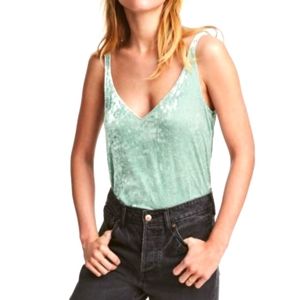 Y2K Crushed Velvet Cami Seafoam Green